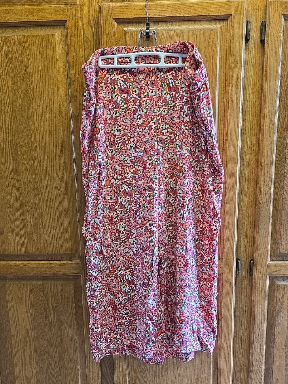 LOFT Pink Multicolor Wide-Leg Pull On Pants Size XL